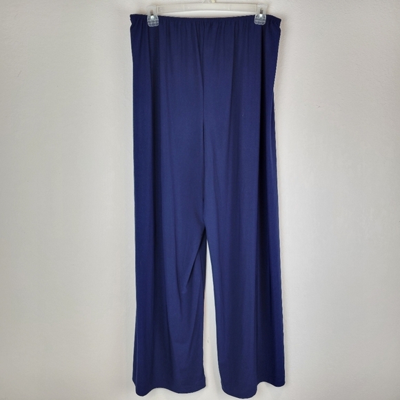 NWT Alex Evenings Stretch Matte Jersey Wide Leg Pants in Dark Navy - Picture 7 of 9